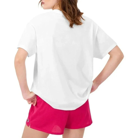 Champion Women's  White Cotton Classic Oversized Soft and Comfortable Tee Shirt - Picture 2 of 5